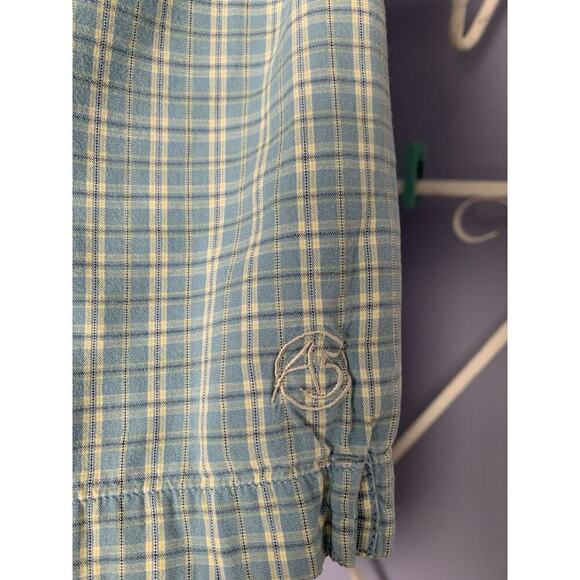 The North Face A5 Series Short Sleeve Button Shirt Mens Blue Plaid Cotton LG - Picture 6 of 7